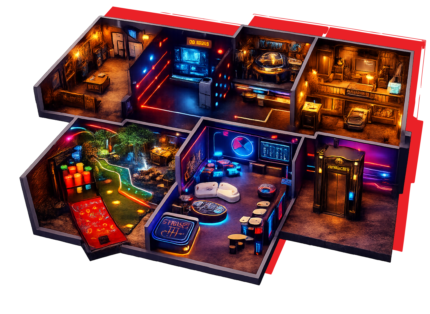 Isometric entertainment floor
